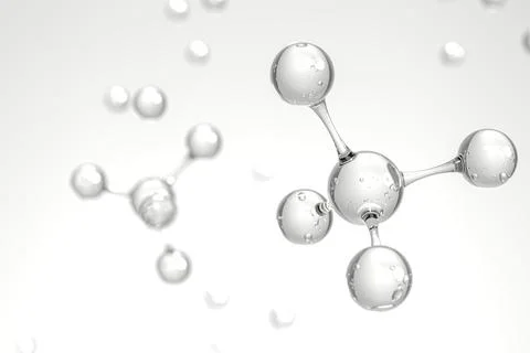 Crystal Clear 3D Molecular Structure Scientific Visualization Design 3D rende Stock Illustration
