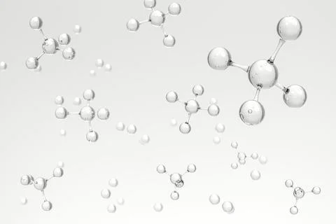 Crystal Clear 3D Molecular Structure Scientific Visualization Design 3D rende Illustrazione stock