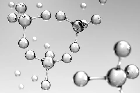 Crystal Clear 3D Molecular Structure Scientific Visualization Design 3D rende 库存插图