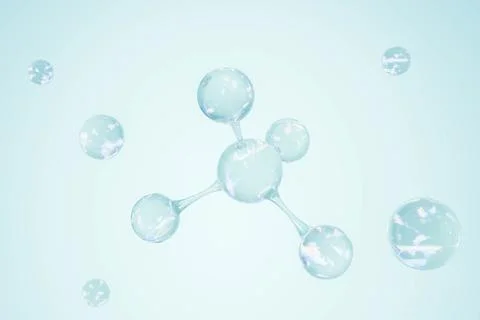 Crystal Clear 3D Molecular Structure Scientific Visualization  Design 3D rend Stock Photos