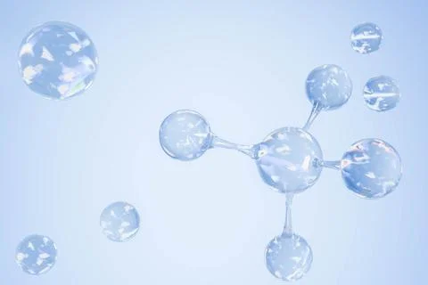 Crystal Clear 3D Molecular Structure Scientific Visualization  Design 3D rend Stock Photos