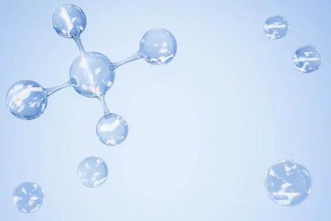 Crystal Clear 3D Molecular Structure Scientific Visualization  Design 3D rend Foto stock