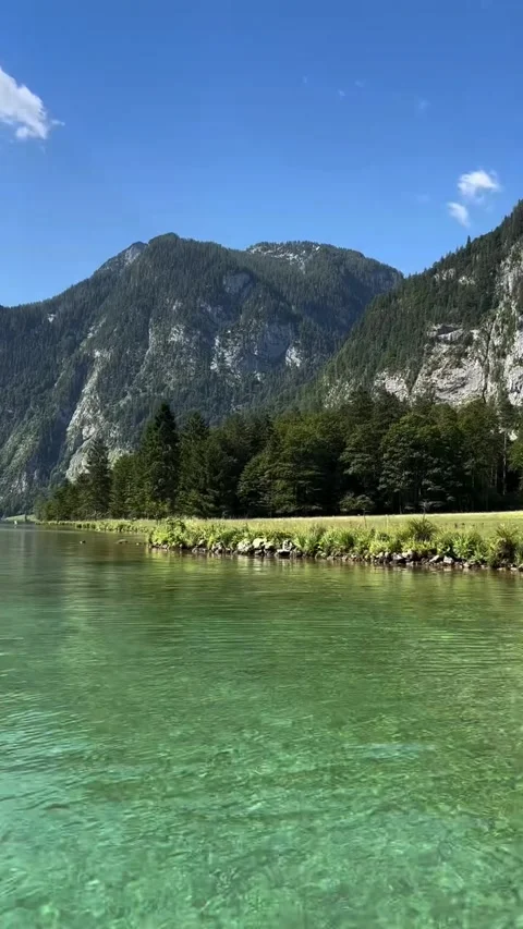 Crystal Clear Alpine Lake View Stock Footage 341132676