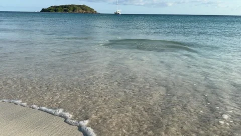 Crystal clear beach in the Caribbean Stock Footage 280398489