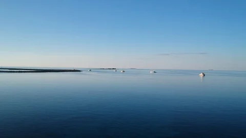 Crystal Clear Blue Mirror Reflector Sea Water At Old Bahama Bay West End Bahamas Stock Footage 87553505