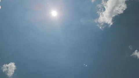 Crystal Clear Blue Sky Timelapse with Moving Clouds Stock Footage 335581395
