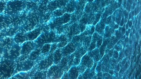 Crystal clear blue water ruffles in swimming pool Stock Footage 156403522