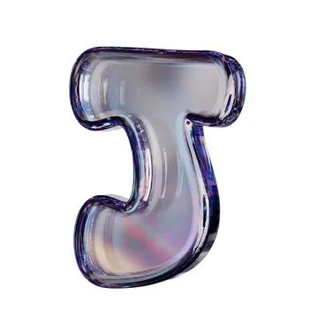 Crystal clear bubble font Letter J 3D Stock Illustration