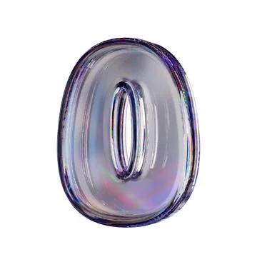 Crystal clear bubble font Letter O 3D 스톡 일러스트