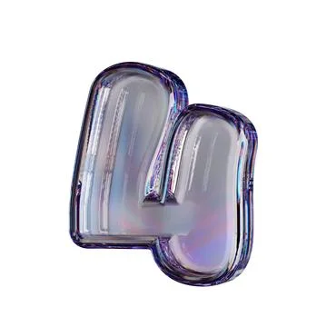 Crystal clear bubble font Number 4 FOUR 3D Illustrazione stock