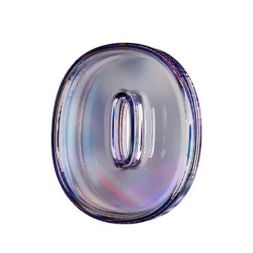 Crystal clear bubble font Number 0 ZERO 3D Stock Illustration