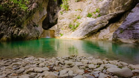 Crystal Clear Canyon Pool – 4K 30fps Stock Footage 322213328