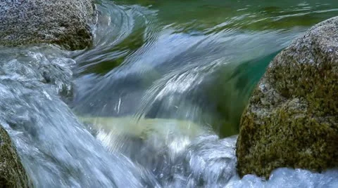 Crystal clear mountain river.+sound. Stock Footage 11106373