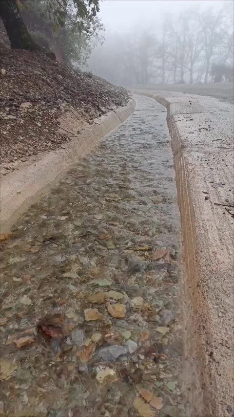 Crystal Clear Mountain Stream in Middle Atlas Mountains, Morocco - Spring Fog Stock Footage 332620936