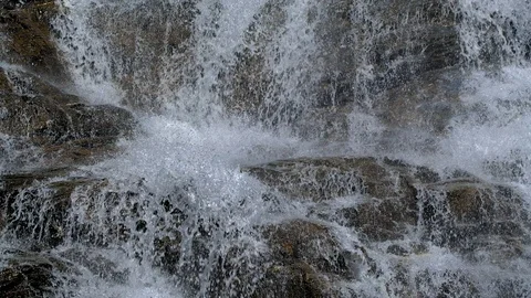 Crystal clear mountain waterfall slow motion Stock-Footage 112386176