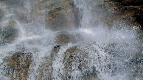 Crystal clear mountain waterfall slow motion Stock-Footage 112386821