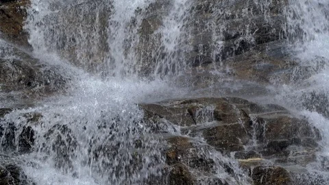 Crystal clear mountain waterfall slow motion Stock-Footage 112489801