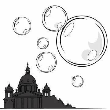 Crystal Clear Reflective Sphere Composition Stock Illustration