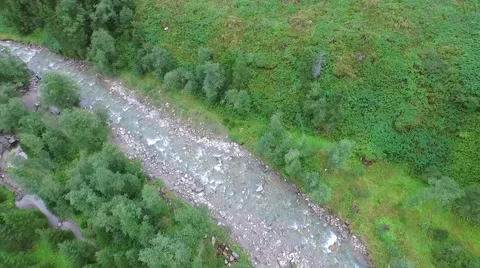 Crystal Clear River Running Through Mountain Forest Stock Footage 58092350