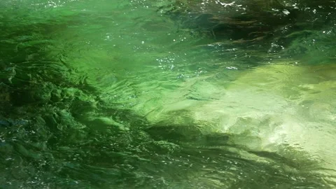 Crystal Clear River Stream in Omogo Gorge, Japan - Pristine Mountain Water Video stock 345030339