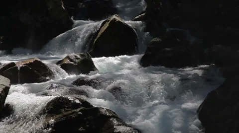 Crystal clear river waterfall Stock Footage 44532919