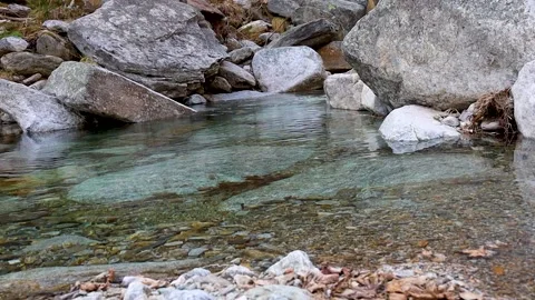 Crystal Clear Stream Mountain Water Stock Footage 153494883