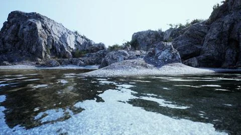 Crystal Clear Water With Rock Background in Spain Stock Illustration