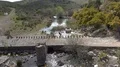 Crystal clear water with rocks and bridge landscape Mértola 4k or 4k+ Resolution