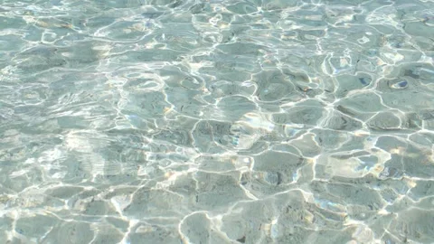 Crystal clear water surface with sun reflections Stock Footage 335998633