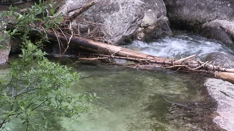 Crystal clear Water in the Waterfall Video stock 104011576