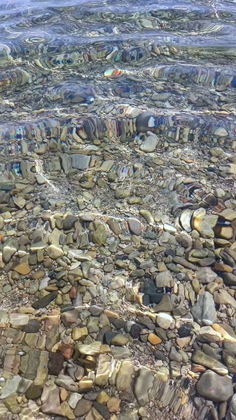 Crystal Clear Water Waves Close-Up at Ile Sainte-Marguerite 스톡 동영상 344441614