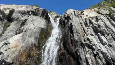 Crystal-clear waterfall flowing over rocks scenic nature landscape, Switzerland  Stock Footage 314516245