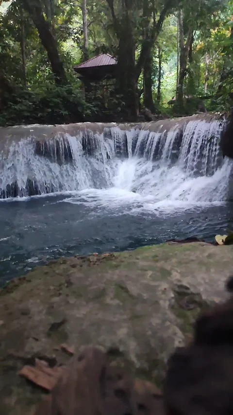 Crystal clear waterfall 库存影片 243776847