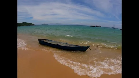 Crystal Clear Waters Under a Radiant Blue Sky Stock Footage 300596069