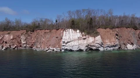 Crystal Cliffs, Nova Scotia, Canada Aerial Flyover Stock Footage 205766570