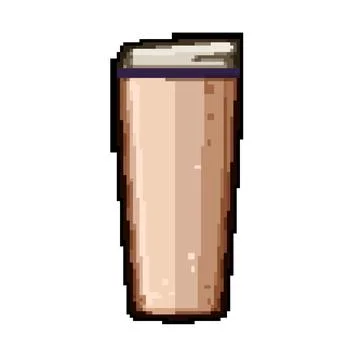 Crystal coffee cup reusable pixel art vector illustration Stock Illustration