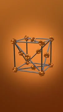 Crystal Copper Lattice Model 3D Illustration. Illustrazione stock