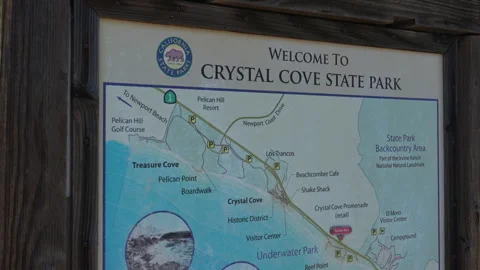 Crystal Cove State Park Map and Information Board, California USA Stock Footage 341050422