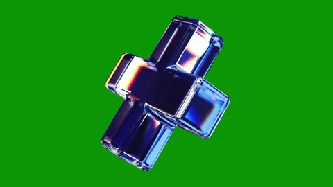 Crystal cross green screen cube anbackground cell phone animated chromakey Stock Footage 314067472