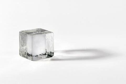 Crystal cube on white background Stock Photos