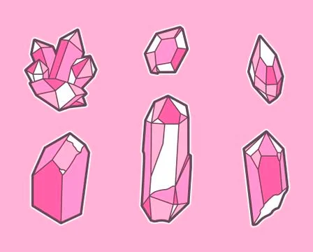 Crystal decorative quartz stone set Stock-Illustration