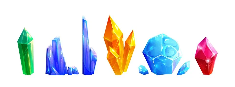 Crystal diamond gem stone magic game isolated icon 스톡 일러스트