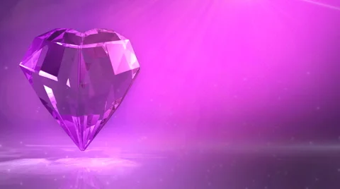 Crystal diamond with heart shaped Stock Footage