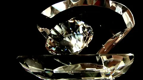 Crystal diamond pearl shell Stock Footage 10689166