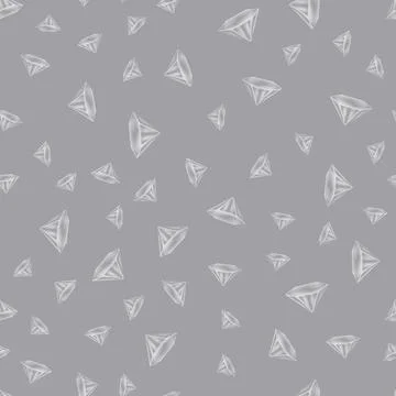 Crystal diamond seamless pattern on grey background. Glass prism backdrop. .. Stock Illustration