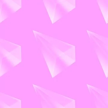 Crystal diamond seamless pattern on pink background. Glass prism backdrop. Mi Stock Illustration