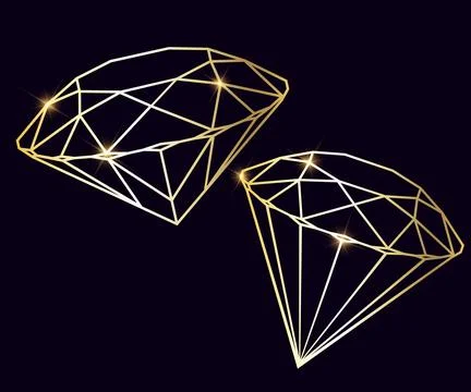 Crystal Diamond shape. Polygon mosaic shape amethyst gem quartz stone Stock Illustration