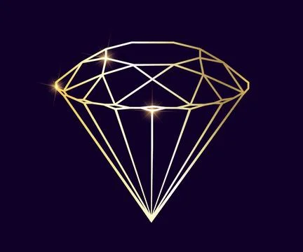 Crystal Diamond shape. Polygon mosaic shape amethyst gem quartz stone Stock Illustration