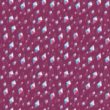 Crystal diamonds seamless pattern. Illustrazione stock