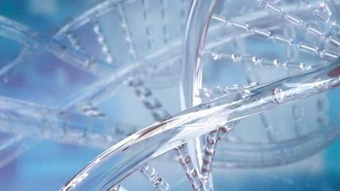 The Crystal  DNA for sci or technology concept 3d Rendering. 스톡 일러스트